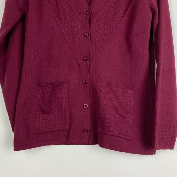 Zephyr Women’s Cranberry Grandpacore Cardigan Sweater Size Small - Picture 5 of 11